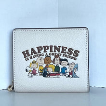 Load image into Gallery viewer, Coach x Peanuts 2025 Snap Wallet Charlie Brown Gang CBN36 75th Anniversary White