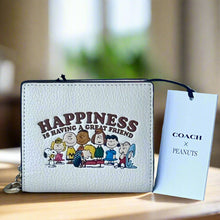 Load image into Gallery viewer, Coach x Peanuts 2025 Snap Wallet Charlie Brown Gang CBN36 75th Anniversary White