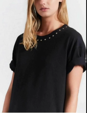 Load image into Gallery viewer, Current Elliott Dress Womens Extra Small Black TShirt Glitter Crewneck Short Cotton