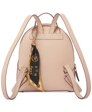 Load image into Gallery viewer, DKNY Backpack Womens Medium Beige Leather Double Zip Scarf Adjustable Bag