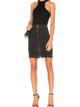 Load image into Gallery viewer, DL1961 Denim Skirt Womens Large Black High Rise Stretch Short Raw Hem Poppy