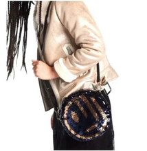 Load image into Gallery viewer, Desigual Round Crossbody Reversible Sequins Female Robot Purple Shoulder Bag