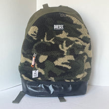 Load image into Gallery viewer, Diesel Wintry Marmut Camo Backpack Mens Large Green Sherpa Laptop Sleeve