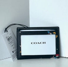 Load image into Gallery viewer, Disney x Coach Slim ID Card Case CN032 Black Holiday Minnie Pluto Limited Edition