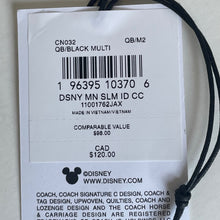 Load image into Gallery viewer, Disney x Coach Slim ID Card Case CN032 Black Holiday Minnie Pluto Limited Edition