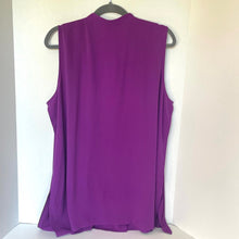 Load image into Gallery viewer, Purple sleeveless top on a hanger against a white background
