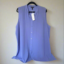 Load image into Gallery viewer, Eileen Fisher Silk Georgette Sleeveless Shirt Womens 2X Button Up Lightweight