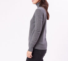 Load image into Gallery viewer, Equipment Womens Delafine Turtleneck Cashmere Long Sleeve Gray Sweater