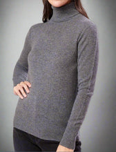 Load image into Gallery viewer, Equipment Womens Delafine Turtleneck Cashmere Long Sleeve Gray Sweater