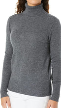 Load image into Gallery viewer, Equipment Womens Delafine Turtleneck Cashmere Long Sleeve Gray Sweater