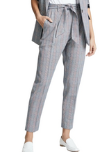Load image into Gallery viewer, Equipment Pant Womens 12 Blue Tie Waist Trouser Plaid Cotton Wool Marcelle