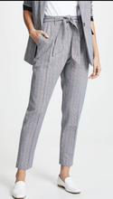 Load image into Gallery viewer, Equipment Pant Womens 12 Blue Tie Waist Trouser Plaid Cotton Wool Marcelle