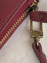 Load image into Gallery viewer, Etienne Aigner Wristlet Red Leather Wallet Womens Zip Pouch Slim Detachable Phone