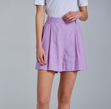 Load image into Gallery viewer, GANT Shorts Womens Purple 12 Straight Leg Pleated Linen Blend Lightweight 42