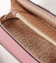 Load image into Gallery viewer, Guess Charlestown Camera Bag Pink Small Crossbody Double Zip Guitar Strap Purse
