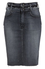 Load image into Gallery viewer, Hudson Skirt Womens 27 Black Denim Short Pencil Helena High Waist Raw Hem