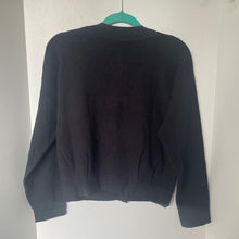 Load image into Gallery viewer, Anthropologie Cardigan Sweater Womens Small Black Crop Beaded Stars Snap Front