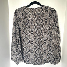 Load image into Gallery viewer, Joie Women's Calla V-Neck Tassel Ties Long Sleeve Paisley Silk Top - Small