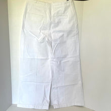 Load image into Gallery viewer, Tory Burch Cropped Pant Womens 27 White Wide Leg Cotton Jacquard Culotte