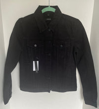 Load image into Gallery viewer, J Brand Denim Jacket Womens Small Black Cropped Slim Fit Cotton Rigid Button Up