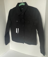Load image into Gallery viewer, J Brand Denim Jacket Womens Small Black Cropped Slim Fit Cotton Rigid Button Up