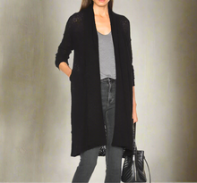 Load image into Gallery viewer, James Perse Cardigan Sweater Womens Extra Small black Wool Shawl Collar Open