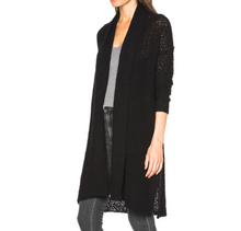 Load image into Gallery viewer, James Perse Cardigan Sweater Womens Extra Small black Wool Shawl Collar Open