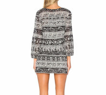 Load image into Gallery viewer, Joie Dress Womens Extra Small Black V-Neck Mini Cotton Gauze Black Boho Print