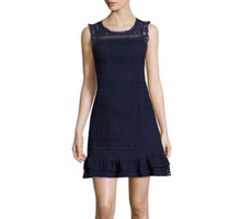 Load image into Gallery viewer, Joie Dress Womens Large Blue Sleeveless Shift Short Cotton Lace Ruffle Lindell
