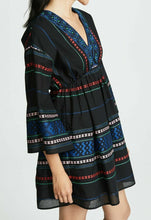 Load image into Gallery viewer, Joie Dress Womens Small Black V-Neck Embroidered Cotton Peasant Shada Tunic