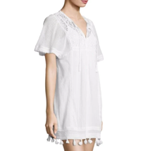 Load image into Gallery viewer, Joie Dress Womens Small White Short Sleeve Cotton Embroidered Tassel Trim Tunic