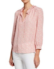 Load image into Gallery viewer, Joie Shirt Womens Extra Small Pink V-Neck Long-Sleeve Ruffle Neck Top Evangelena