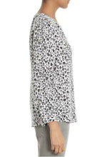 Load image into Gallery viewer, Joie Silk Shirt Womens Extra Extra Small White V Neck Silk Heart Purine Long Sleeve