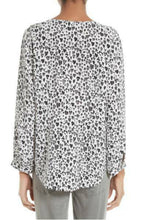 Load image into Gallery viewer, Joie Silk Shirt Womens Extra Extra Small White V Neck Silk Heart Purine Long Sleeve