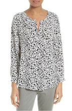 Load image into Gallery viewer, Joie Silk Shirt Womens Extra Extra Small White V Neck Silk Heart Purine Long Sleeve