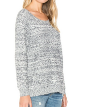 Load image into Gallery viewer, Joie Sweater Womens Large Blue Crewneck Long Sleeve Cotton Linen Knit