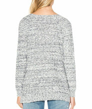 Load image into Gallery viewer, Joie Sweater Womens Large Blue Crewneck Long Sleeve Cotton Linen Knit