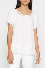 Load image into Gallery viewer, Joie Top Womens Large White Short Sleeve Crew Neck Kadence Eyelet Cutwork Trim