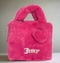 Load image into Gallery viewer, Juicy Couture Fluffy Mini Tote Crossbody Womens Pink Faux Fur Free Love