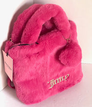 Load image into Gallery viewer, Juicy Couture Fluffy Mini Tote Crossbody Womens Pink Faux Fur Free Love