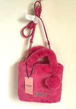 Load image into Gallery viewer, Juicy Couture Fluffy Mini Tote Crossbody Womens Pink Faux Fur Free Love