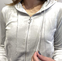 Load image into Gallery viewer, Juicy Couture Women’s Hoodie VelourTrack Jacket with Logo Bling Beading, XS