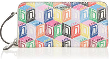 Load image into Gallery viewer, KarlLagerfeldCrossbodyWalletWhiteLogoZipAroundShoulderBagArtDeco
