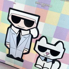 Load image into Gallery viewer, KarlLagerfeldMaybelleMediumTotePinkBlushCheckerShoulderBagCatZipTop