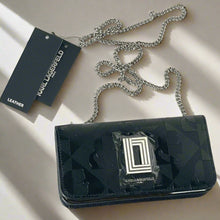 Load image into Gallery viewer, Karl Lagerfeld Small Kosette Leather Shoulder Bag Black Chain Strap Crossbody
