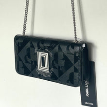 Load image into Gallery viewer, Karl Lagerfeld Small Kosette Leather Shoulder Bag Black Chain Strap Crossbody