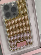 Load image into Gallery viewer, Kate Spade 14 PRO Case Rock Candy Rhinestone Rose Gold Glitter Embossed