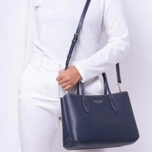 Load image into Gallery viewer, Kate Spade All Day Tote Crossbody Womens Medium Blue Leather Dainty Bloom Bag