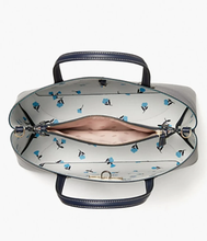 Load image into Gallery viewer, Kate Spade All Day Tote Crossbody Womens Medium Blue Leather Dainty Bloom Bag