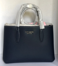 Load image into Gallery viewer, Kate Spade All Day Tote Crossbody Womens Medium Blue Leather Dainty Bloom Bag